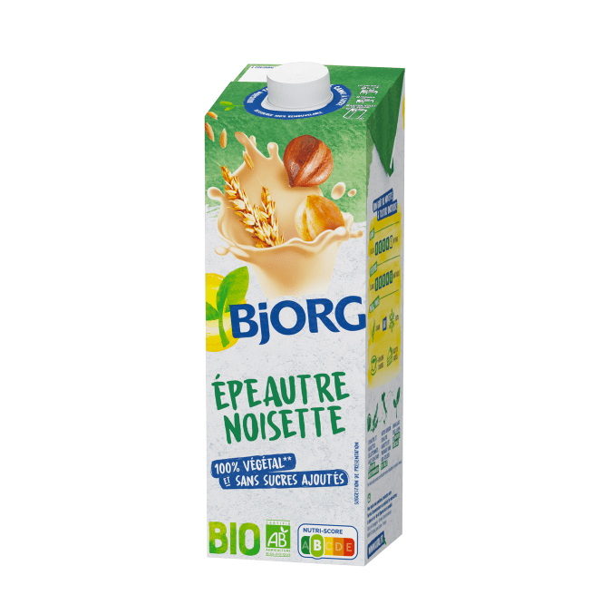 Bjorg Boisson végétale épeautre noisette calcium bio sans sucres ajoutés 1l