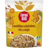 Céréal Bio Lentilles riz et soja cuisinés sans viande sans conservateur 250g
