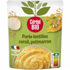 Céréal Bio Purée Lentille corail potimarron - 250g