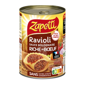 Ravioli Zapetti au blé complet pur bœuf français sans sucre ajouté - 400g