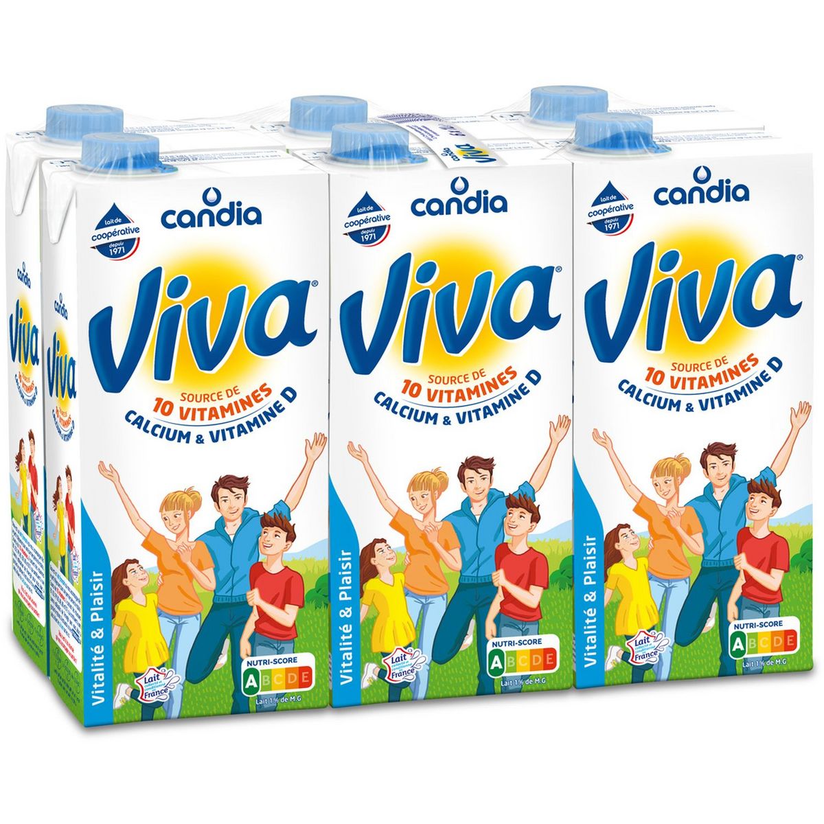 Lait Viva Candia vitaminé UHT 6x1L