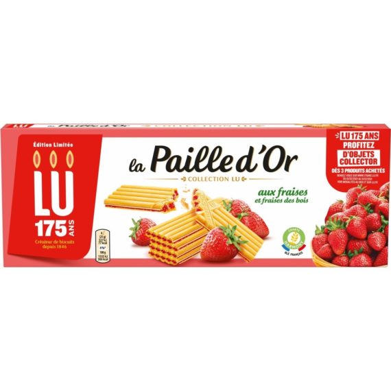 Gaufrettes Paille d'Or Lu  Fraise des bois - 170g