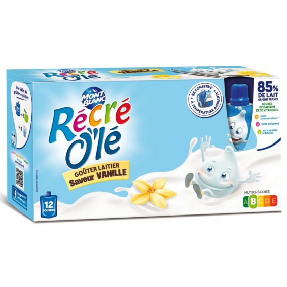 Goûter Laitier Récré O'lé Mont Blanc Saveur Vanille - 12x85g