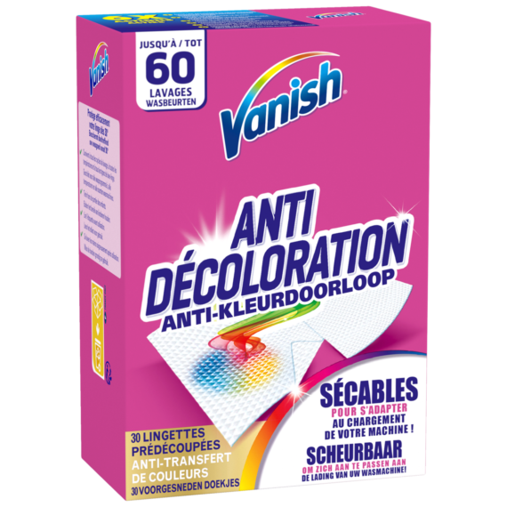 Maxi lingettes Vanish anti-décoloration - x30