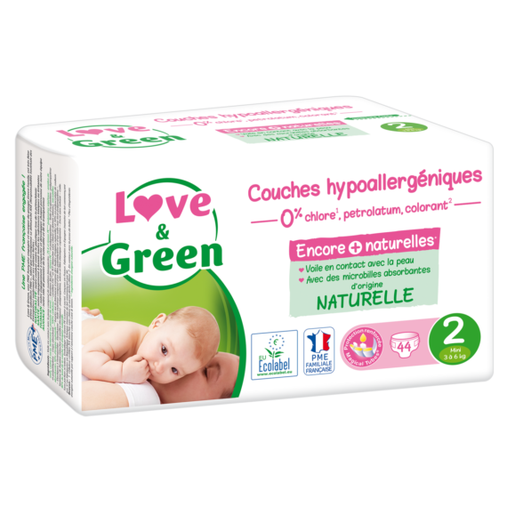 Couches Love & Green Hypoallergéniques Taille 2- x44