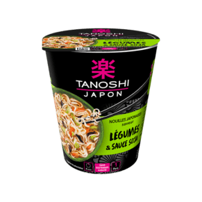 Tanoshi Nouilles japonaises, saveur légumes et sauce soja - 65g