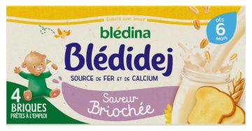 Lait céréales Blédidej 6 mois Saveur briochée – 4x250ml