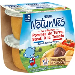 Petit pot NaturNes® Pommes de Terre, Bœuf, à la Tomate (2x200g)