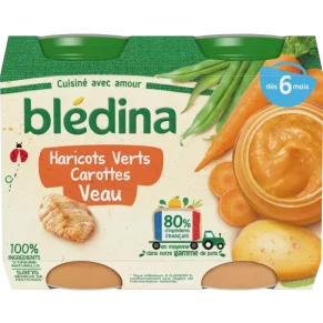 Petit pot bébé Blédina 6 mois Haricot carotte veau - 2x200