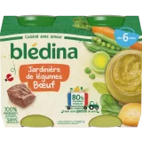 Petit pot bébé Blédina 6 mois Jardinière de  Légumes bœuf - 2x200g