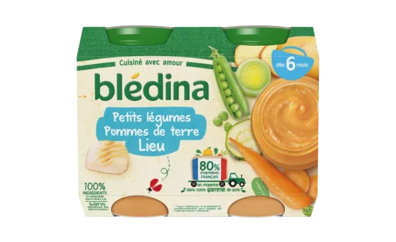 Petit pot bébé Blédina 6 mois Légumes lieu - 2x200g