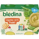 Petit pot bébé Blédina 6 mois Légumes verts poulet - 2x200g