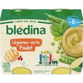 Petit pot bébé Blédina 6 mois Légumes verts poulet - 2x200g