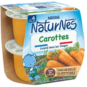 NaturNes Nestlé - Carottes dès 4/6 mois - 2x130g