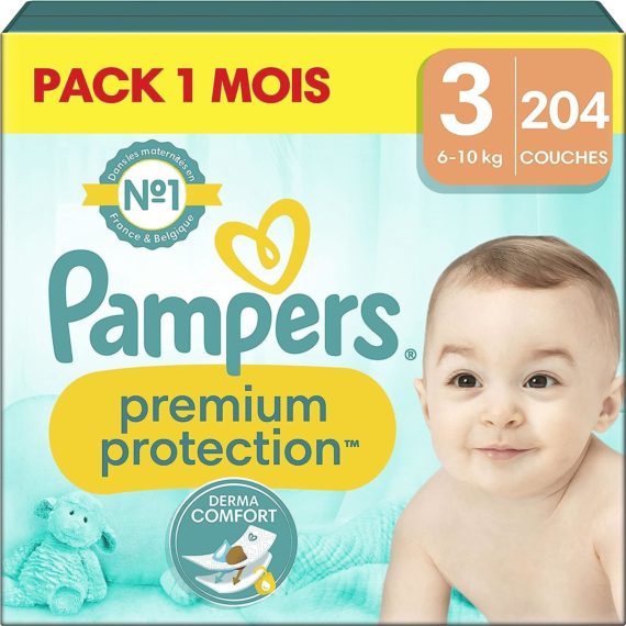 Couches Pampers Premium Protection – Taille 3 – x204