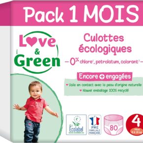 Couches Bébé Love & Green Hypoallergéniques Taille 4- x80