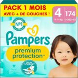 Couches Pampers Premium Protection – Taille 4 – x174