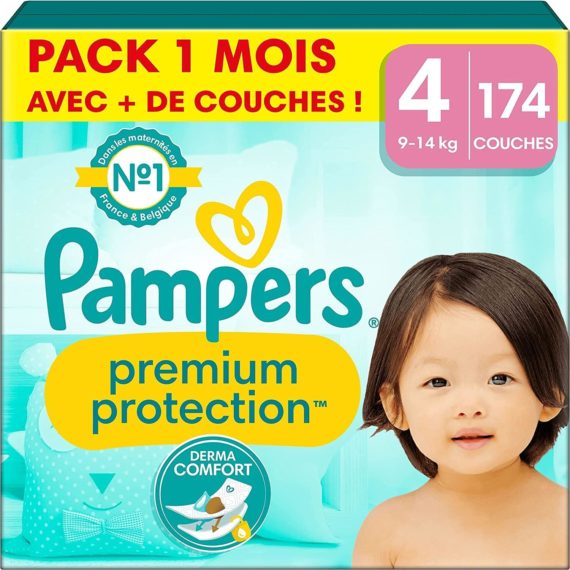 Couches Pampers Premium Protection – Taille 4 – x174