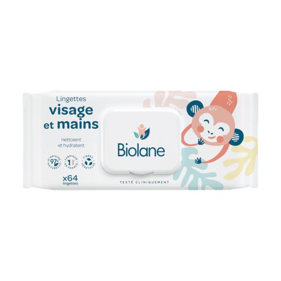 Lingettes bébé visage et mains Biolane - x64