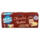 Crème Dessert Mont Blanc Choco Praliné Vanille  - 6x125g