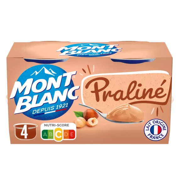 Crème Dessert Mont Blanc Praliné – 4x125g