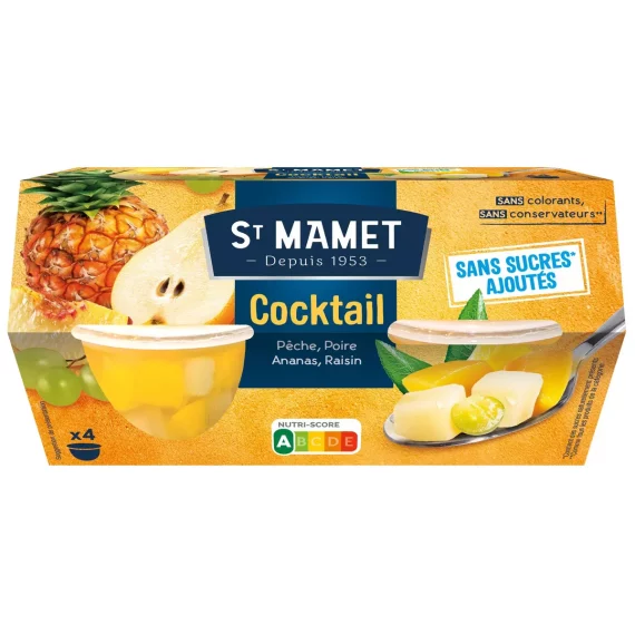 St Mamet Fruits au sirop - Cocktail de fruits - 4x113g